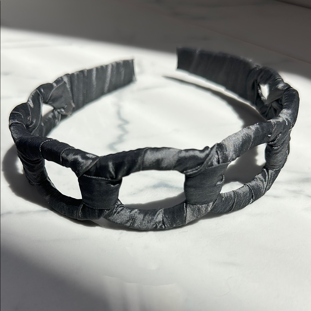 Elegant Grey Silk Headband